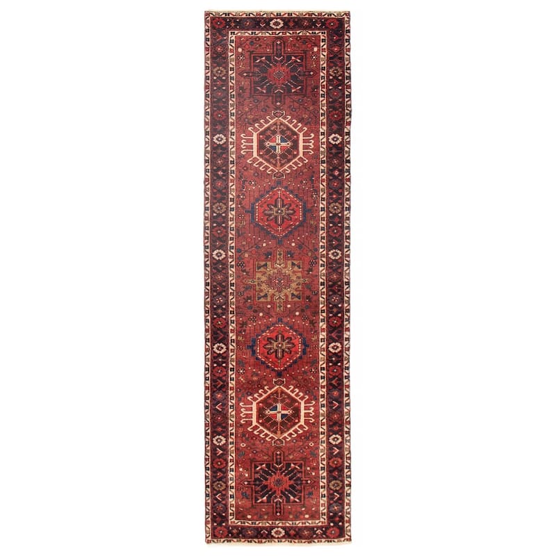 ECARPETGALLERY Hand-knotted Sarabi Dark Red Wool Rug - 2'10 x 10'4 - Dark Red - 2'10 x 10'4