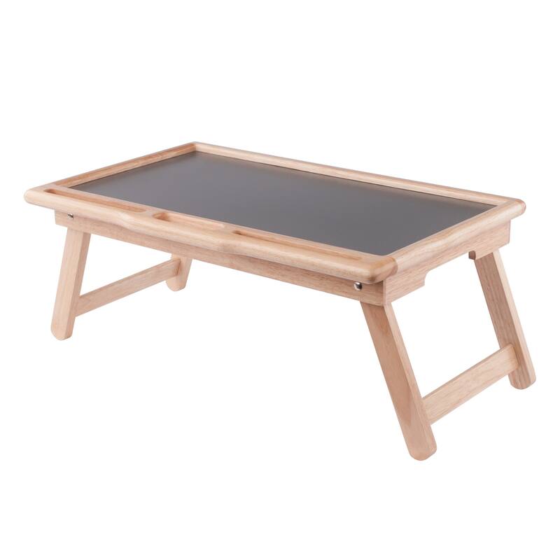 Arlo Breakfast Tray with Flip Top Gray and Natural Finish
