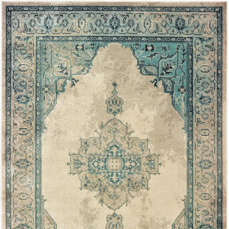 HomeRootsOriental Bohemian Rectangle Area Rug - 153.54' X '118.11' X '0.32