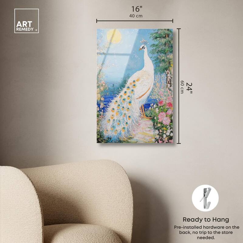 Peacock in Paradise Acrylic by Art Remedy, Ready to Hang