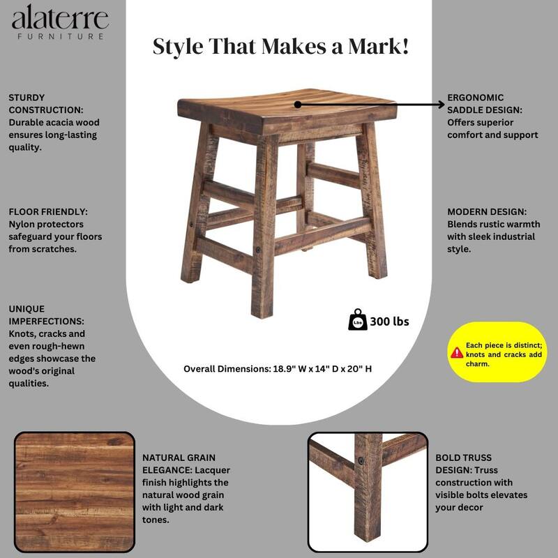 Carbon Loft Bahamondes 20-inch Wood Dining Stool