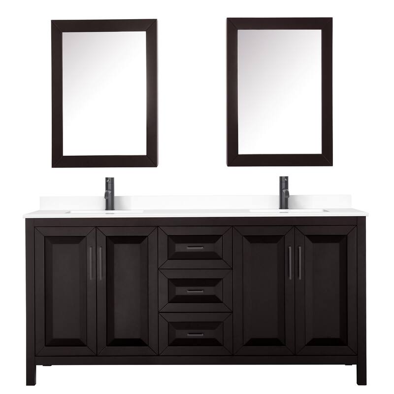 Wyndham Collection Daria 72" Free Standing Double Basin Vanity Set