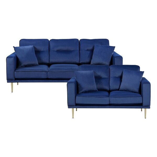 Valleton 2-Piece Velvet Living Room Sofa Set - Bed Bath & Beyond