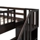 preview thumbnail 10 of 9, Full-Over-Full Bunk Bed with Storage Staircase & Guard Rail, Wooden Bunk Bedframe for Dorm, Bedroom, Convertible into 2 Beds