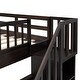 preview thumbnail 46 of 67, Stairway Wooden Bunk Bed with Storage Staircase and Guard Rail, for Bedroom, Dorm, Convertible into 2 Beds