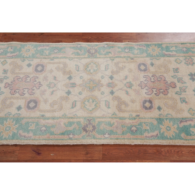 Oushak Oriental Runner Rug Handmade Wool Carpet - 2'7" x 7'10"