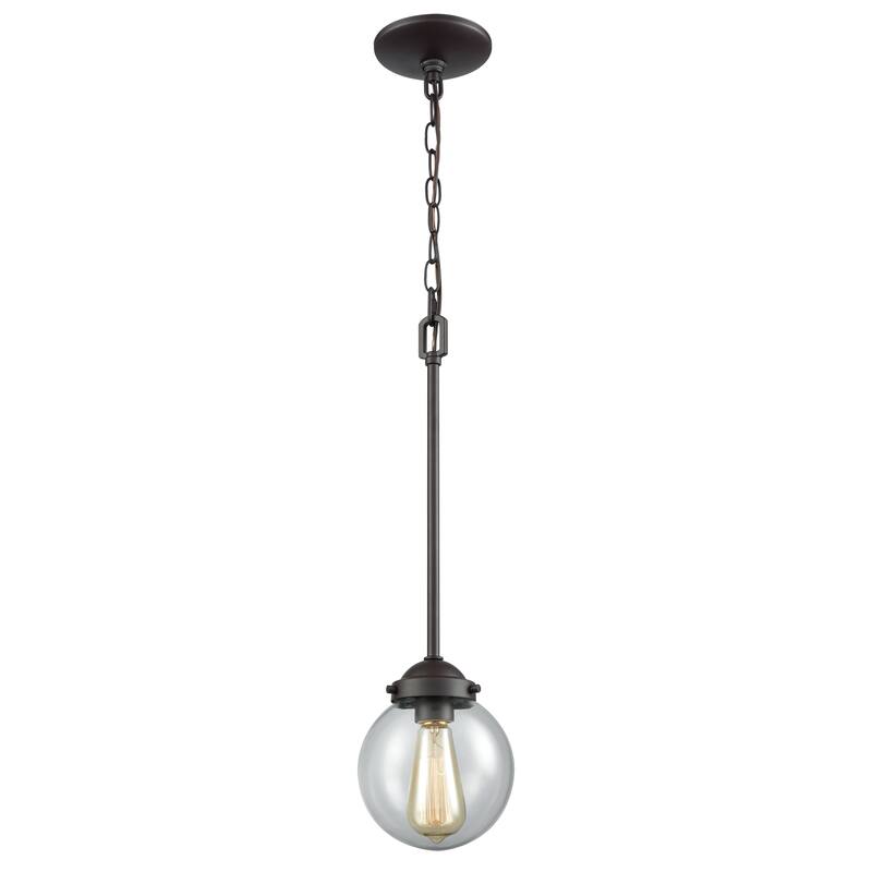 Elk Home Beckett Oil Rubbed Bronze With Clear Glass 1 Light Pendant