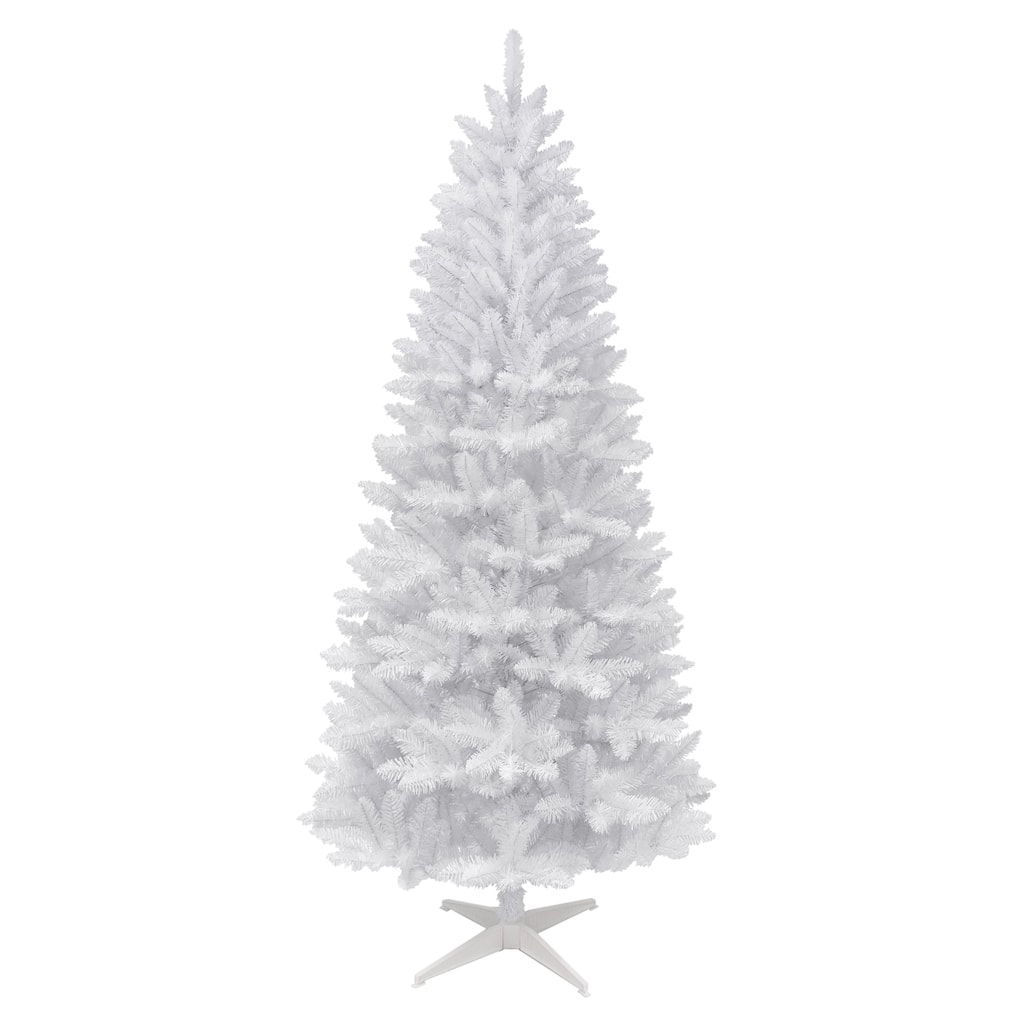 Puleo International 7 ft. Unlit White Carson Artificial Pine Tree