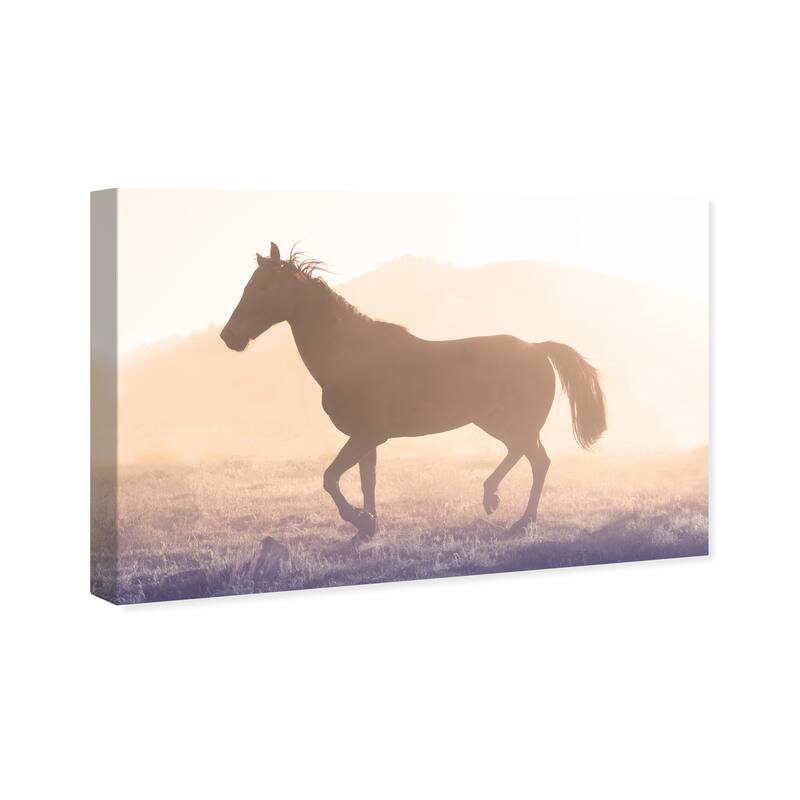 Wynwood Studio Canvas Animals Trotting Brown and Farmhouse Wall Art Canvas Print