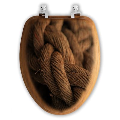 Oak Toilet Seat - Heavy Gauge Sea Rope