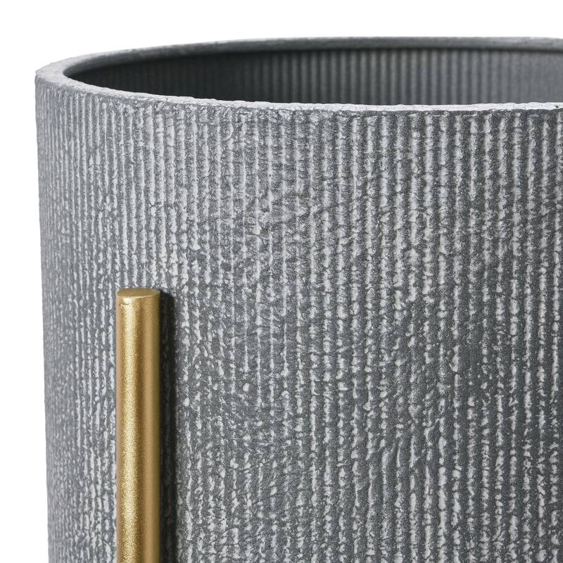 Embossed Metal Planters with Stand