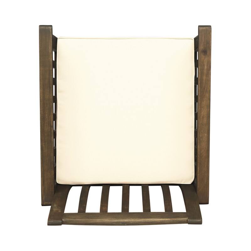 2-Piece Acacia Wood Dining Chair Set with Water-Resistant Cushions