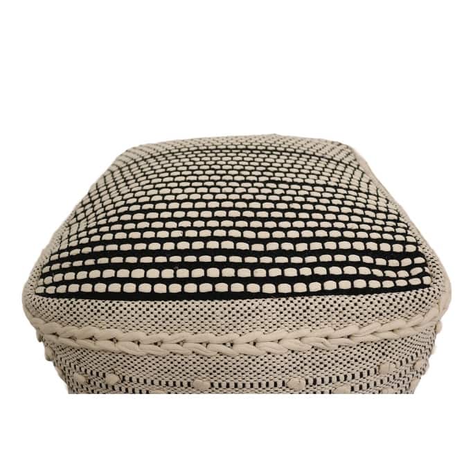 Home&Manor Lucca Cotton Cube Pouf