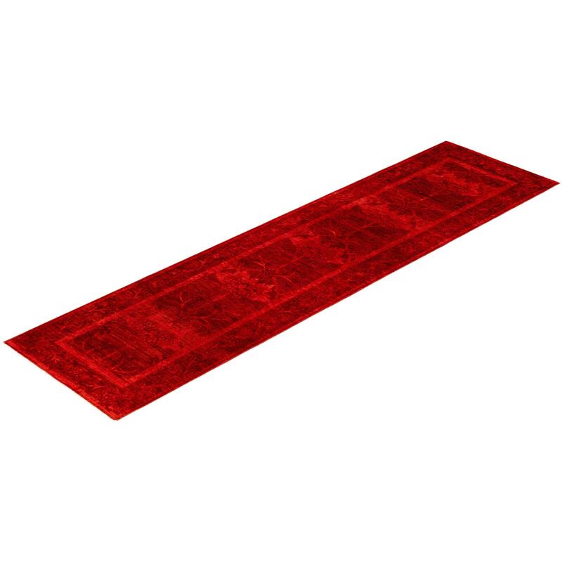 Overdyed One-of-a-Kind Hand-Knotted Area Rug - Red - 2' 6" x 9' 8"