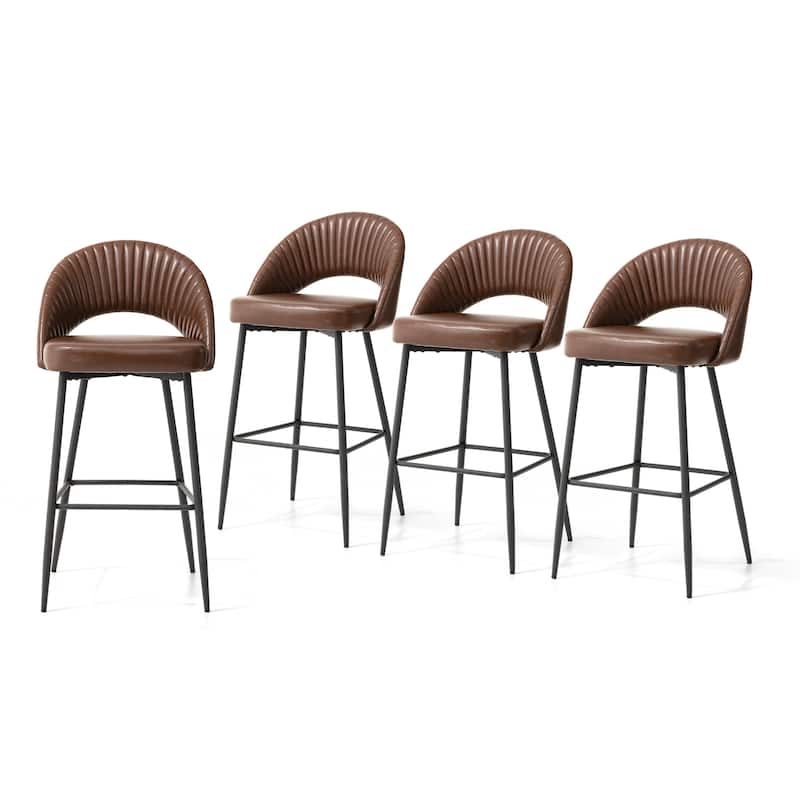 Glitzhome Set of 2 41"H Modern Tapered Leg Counter or Bar Stools Pub Chair