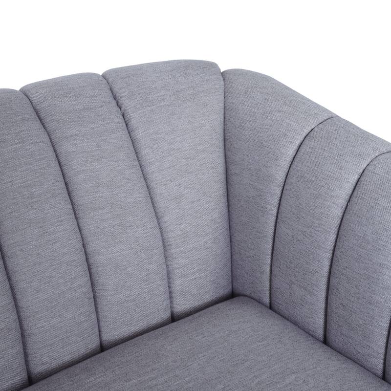 Grey Fabric 3-SEATER SOFA with Contemporary Design and Accent Pillows