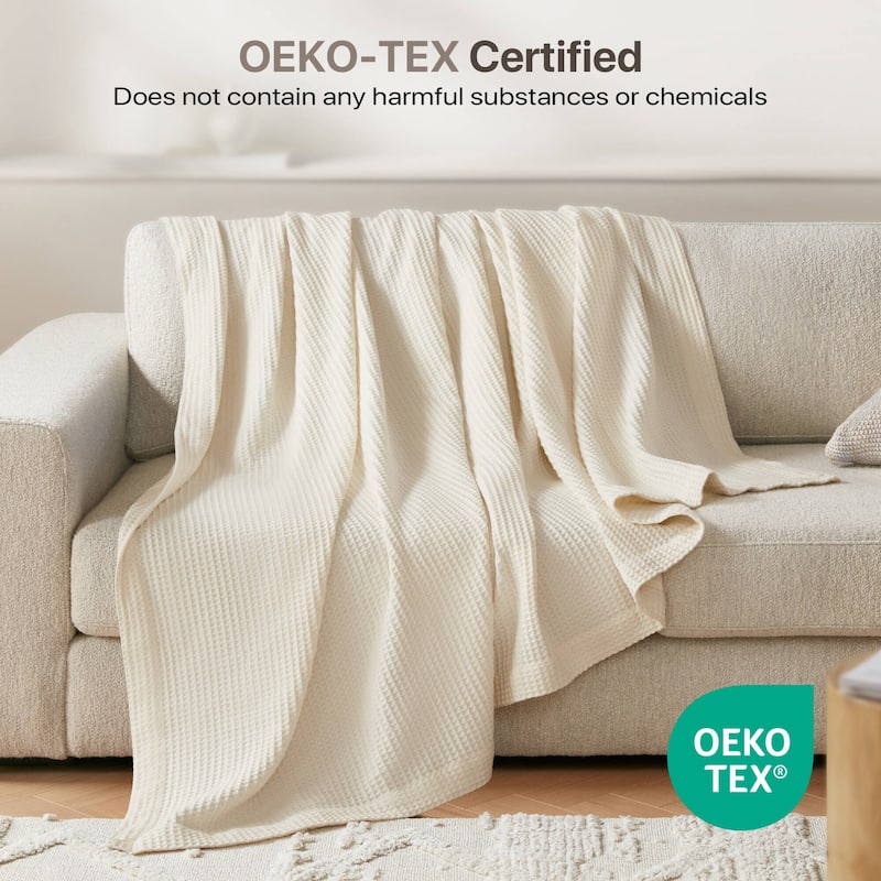 Madison Park Waffle Weave Cotton Blanket