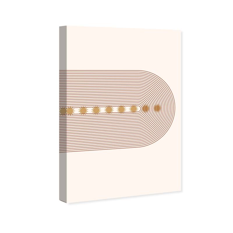 Wynwood Studio Canvas Abstract Star Race II Brown and Dark Gold Modern & Contemporary Wall Art Canvas Print