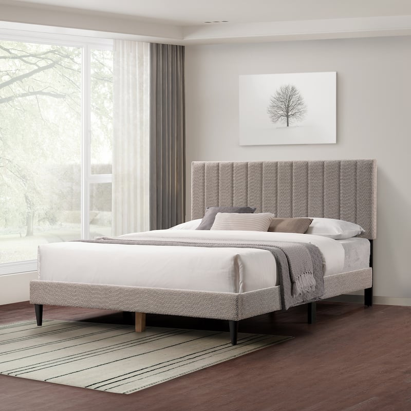 Modern Design Queen Size Vireo Tufted Upholstered Platform Bed for Bedroom