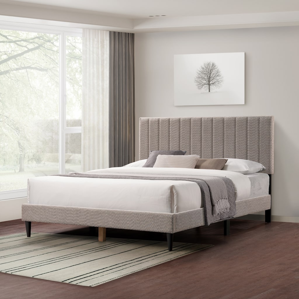 Queen Size Tufted Upholstered Platform Bed