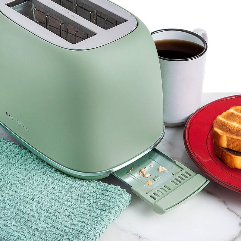 Rae Dunn Retro Rounded Bread Toaster, 2 Slice Stainless Steel