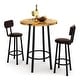 preview thumbnail 6 of 8, 3 Piece Pub Dining Set, Kitchen Counter Height Bistro Set, Round Bar Table and 2 Stools for Living Room and Small Space