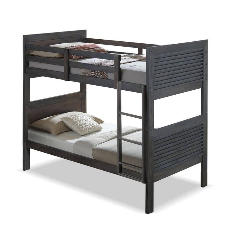 Furniture of America Guorge Charcoal Brown Solid Wood Slat Bunk Bed