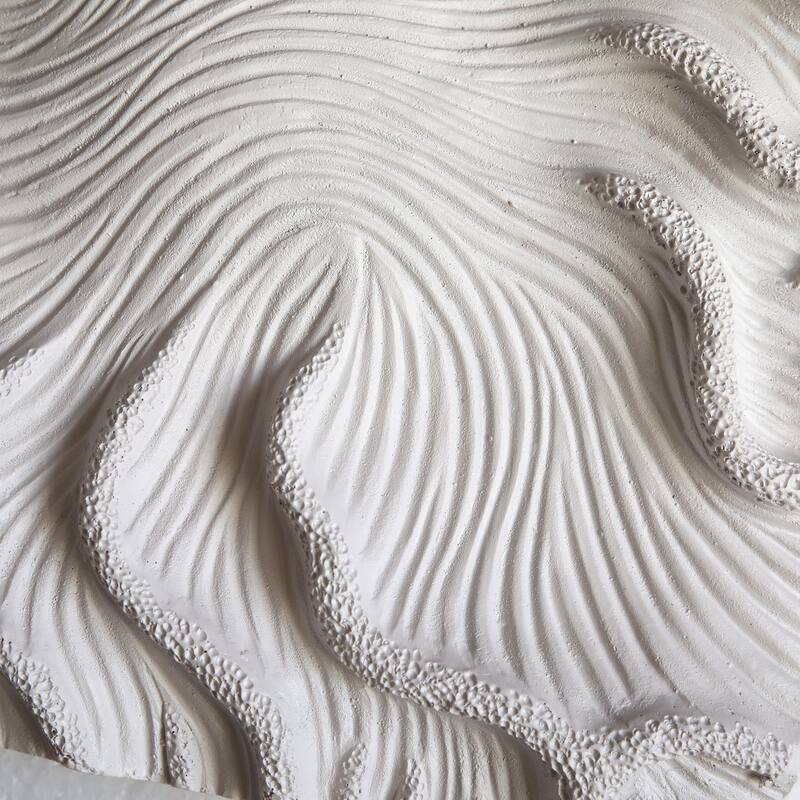 Resin Wall Art Sculptural Texture Panel (Set of 8) - 14" White