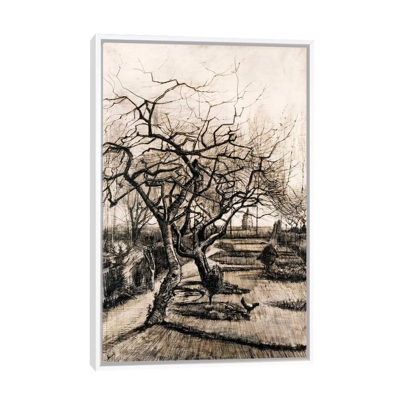 iCanvas "The Parsonage Garden at Nuenen in Winter" by Vincent van Gogh Framed Canvas Print - White - 26x18