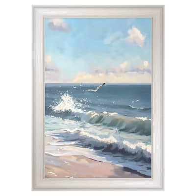 Masterpiece Art Gallery| Flying Over the Waves by Petals Prints Design - Framed Canvas Art Print