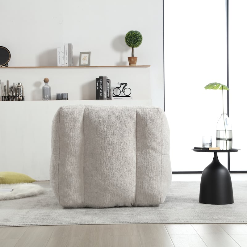 Fluffy bean bag chair with memory foam and ottoman