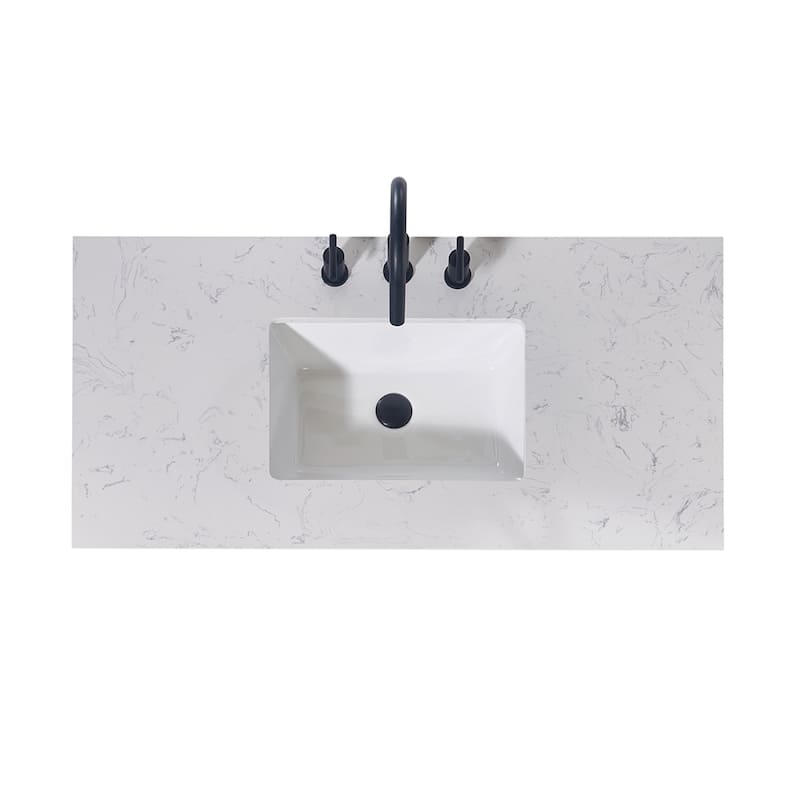 Altair Merano Bathroom Vanity Countertop in Aosta White Apron Finish Without Vanity
