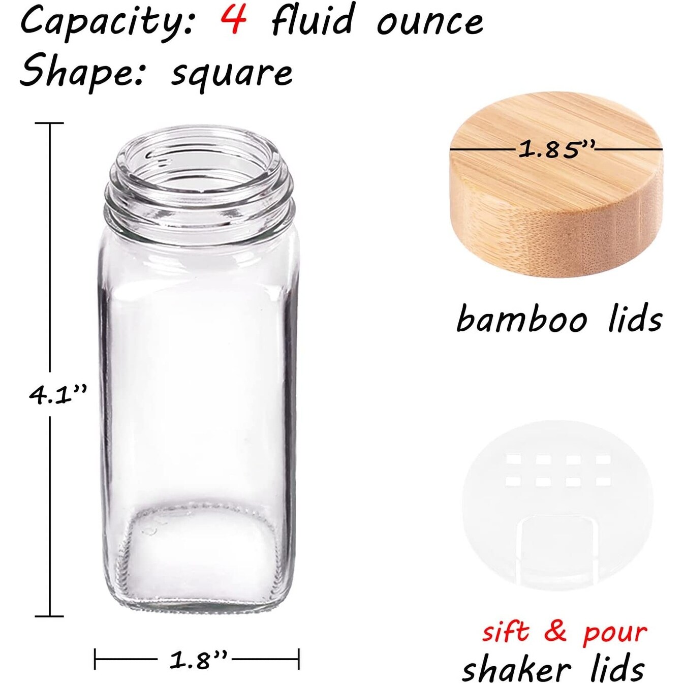 https://ak1.ostkcdn.com/images/products/is/images/direct/312a5d042b8320e268d4158ba93a4be2e05466fa/48-Spice-Jars-with-Labels--Spice-Jars-with-Bamboo-Lids---4-Oz-Glass-Spice-Containers-with-Shaker-Lids.jpg