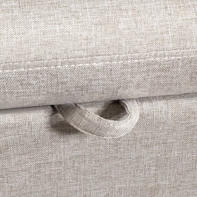 Adeco 49 Inches Side-opening Storage Bench Ottoman with Padded Cushion