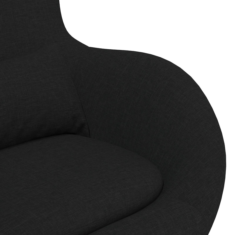 vidaXL Egg Chair Black/Dark Grey Fabric - 24.8 x 28.7 x 35.4