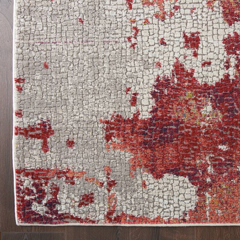 Jadej Power Loomed Distressed Abstract Modern Non Skid Area Rug By HomeRoots - 90' X '63' X '0.5