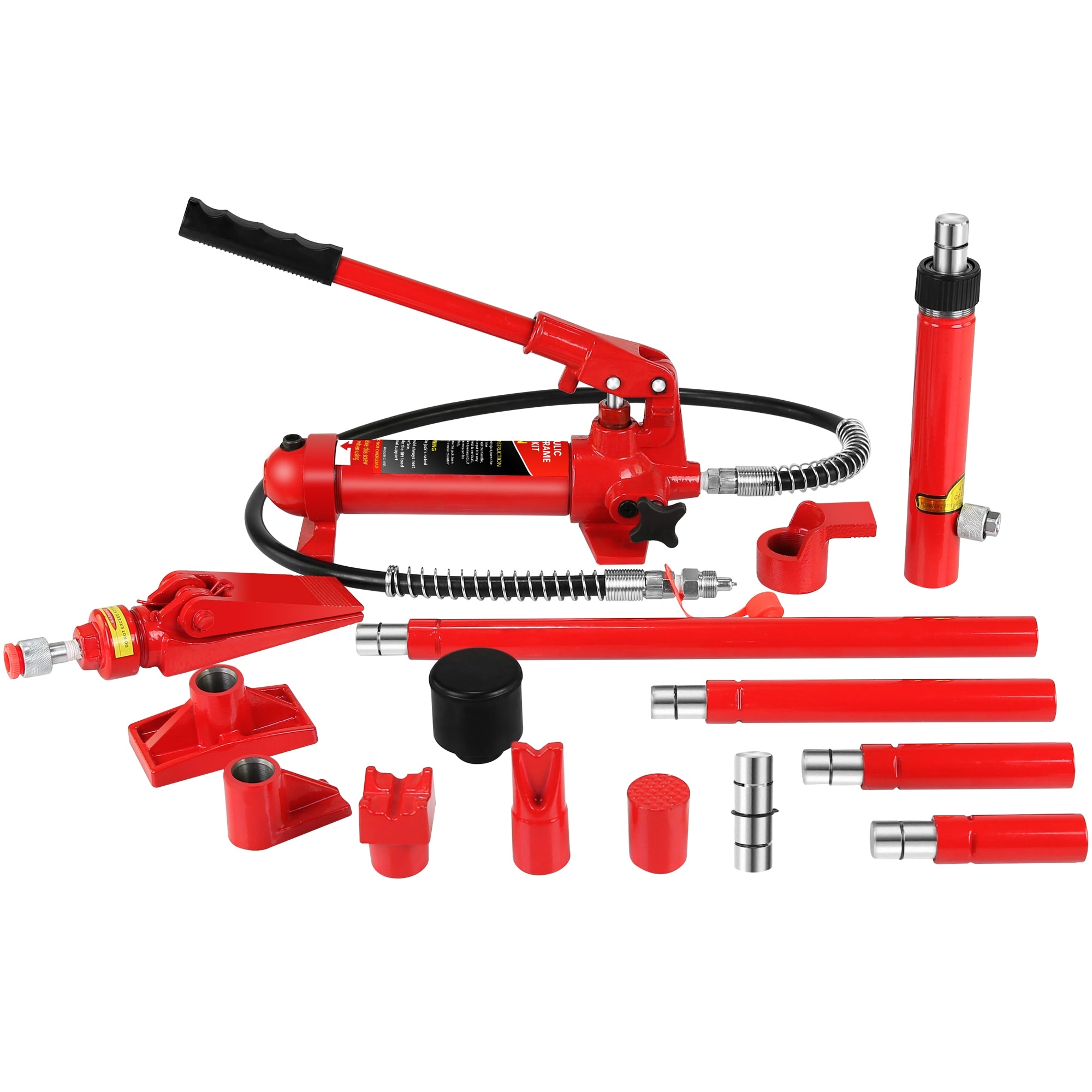 4 Ton Portable Hydraulic Jack with Oil Hose and Storage Case Red