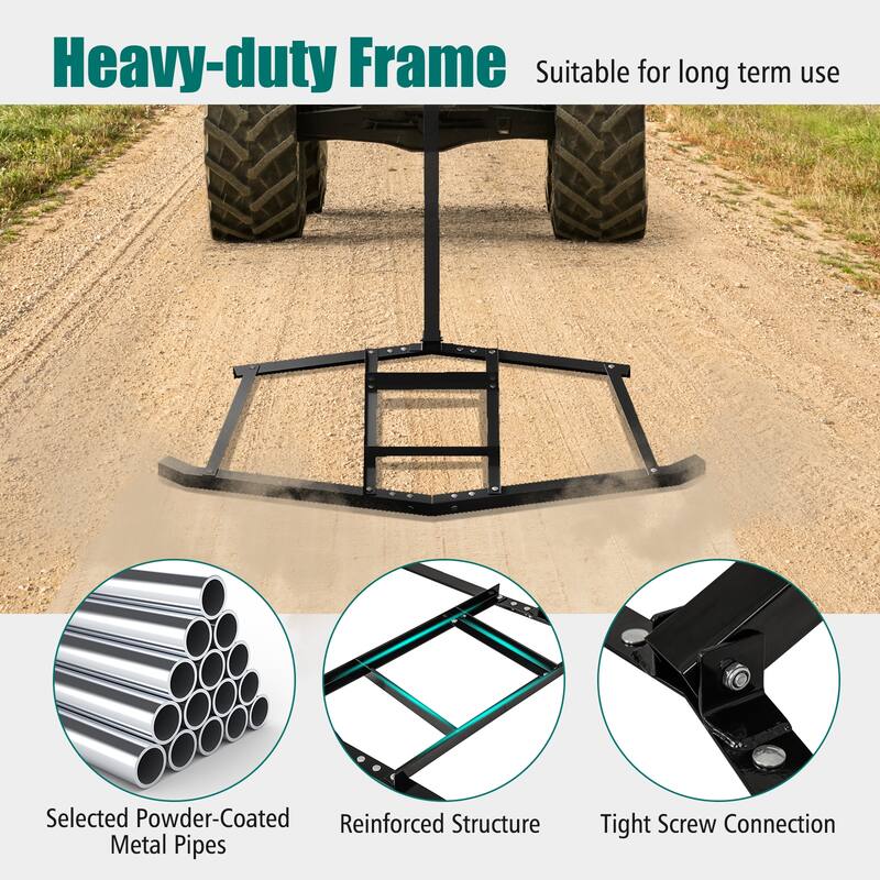 Gymax 66'' Wide Driveway Drag Tow Behind Landscape Leveling Rake
