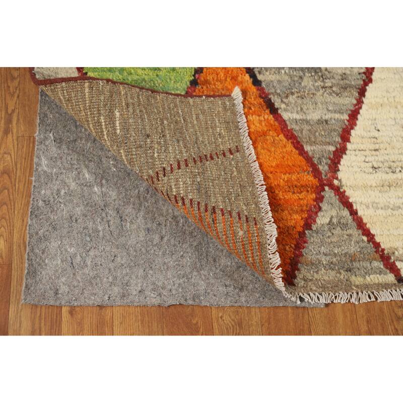 Geometric Moroccan Oriental Area Rug Handmade Multi-Color Wool Carpet - 7'2" x 10'0"