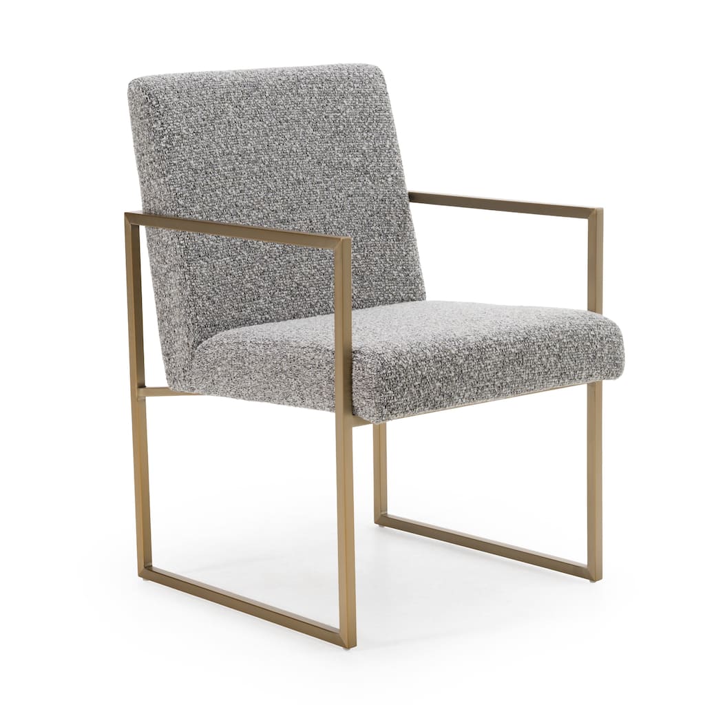 Modrest Suzanne Modern Grey Fabric & Antique Brass Dining Chair