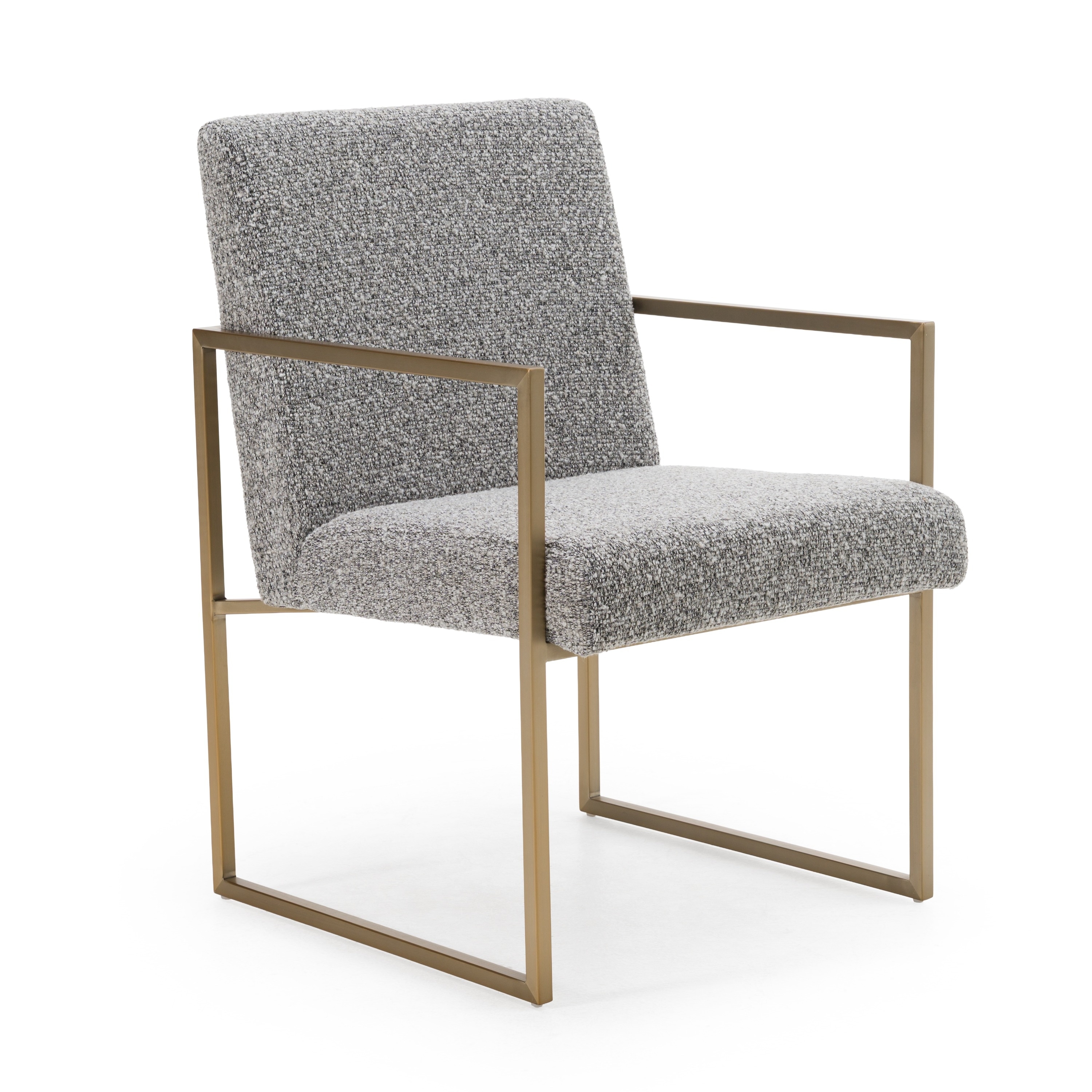 Modrest Suzanne Modern Grey Fabric & Antique Brass Dining Chair