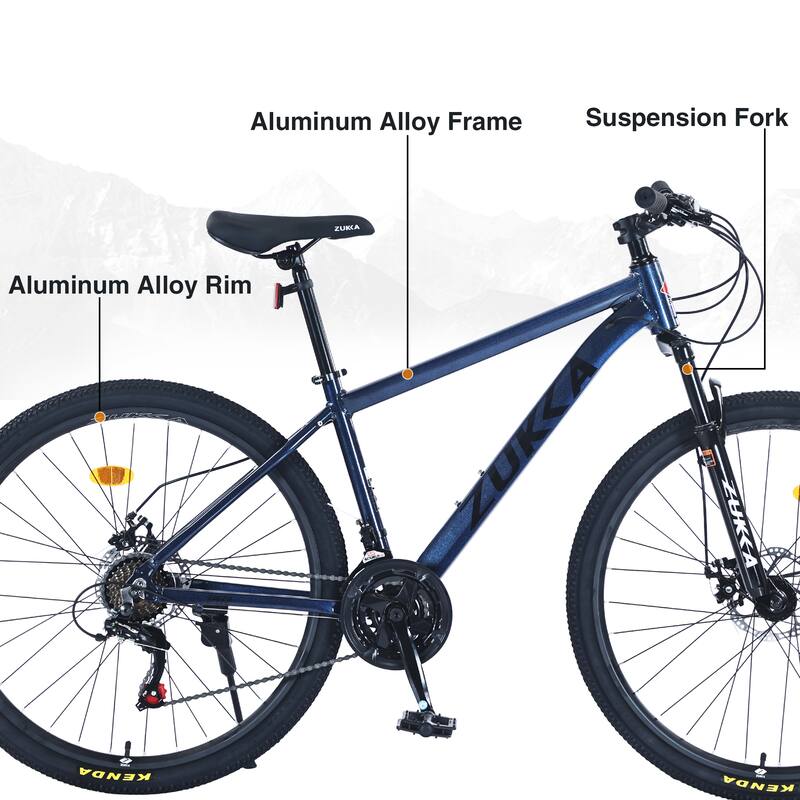 Unisex Mountain Bike - Front Suspension, Aluminum Alloy Frame, Multiple Speeds - 27.5