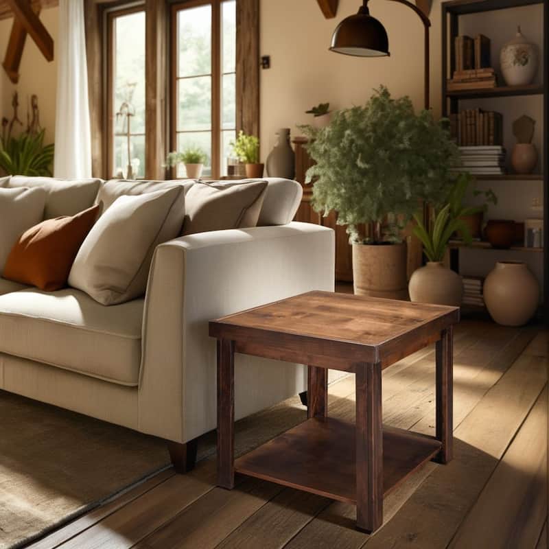 Bridgevine Home 24" Sausalito Side Table, No Assembly Required - Whiskey - Wood