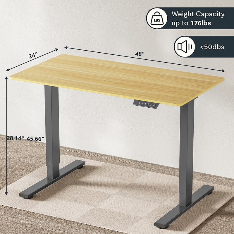 Electric Adjustable Standing Desk, 48x24 Home Office Workstation