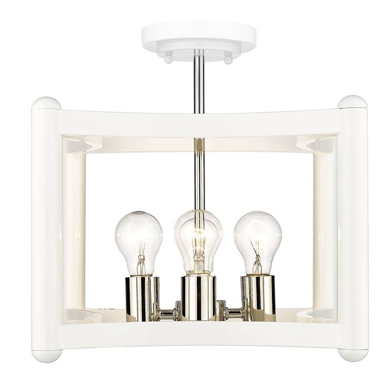 Coyle 4-light White Convertible Pendant/ Semi Flush Mount