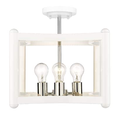 Coyle 4-light White Convertible Pendant/ Semi Flush Mount