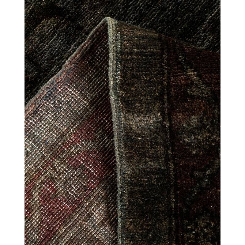 Overton Hand Knotted Wool Vintage Inspired Modern Contemporary Overdyed Gray Area Rug - 11' 9" x 18' 1"