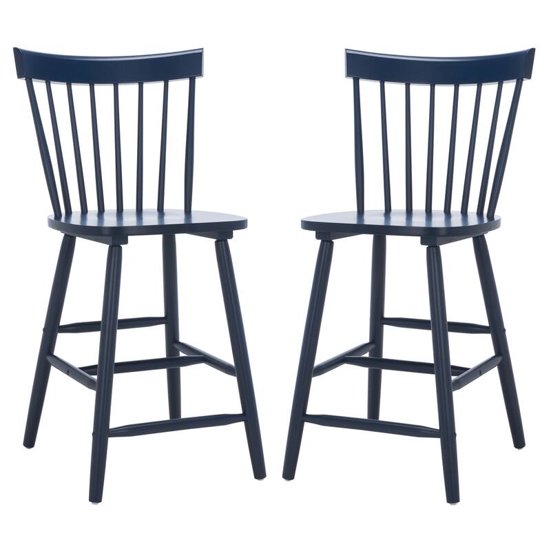 SAFAVIEH Biddie 24-inch Spindle Farmhouse Counter Stool (Set of 2) - 20" W x 21" D x 39" H - 20"W x 21"D x 39"H