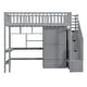 preview thumbnail 31 of 37, Twin Size Loft Bed with Storage Stairs, Desk and Wardrobe， Combination Wood Children's Bed Frame with Bookshelf, Drawers