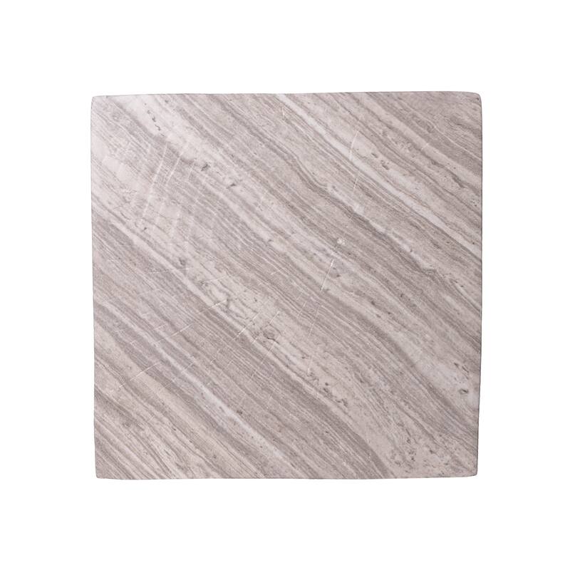 Christopher Knight Home - Modern Indoor/Outdoor 18.5"H Geometric Faux Marble MgO Accent Side Table with Sculptural Fluted Design